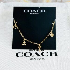 Coach Icons Charm gold necklace